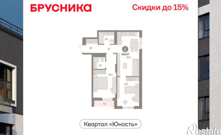 2-комн квартира в новом доме ул Солдатова, 23,  д. 23