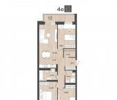 4-комн, 83 кв м, этаж 13/24 ул Космонавта Леонова, 41 3