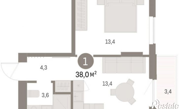 1-комн квартира в новом доме ул Куйбышева, 143,  д. 143