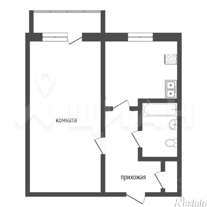 1-комн квартира ул Адмирала Нахимова, 36,  д. 36