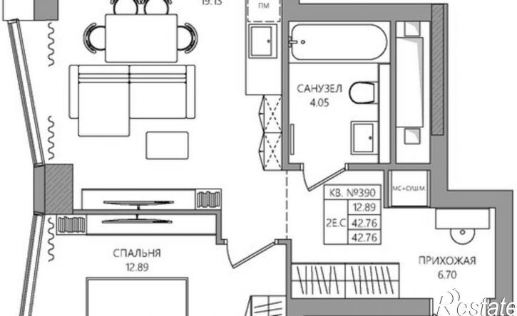 2-комн квартира в новом доме Баковый пер, 5Б,  д. 5Б