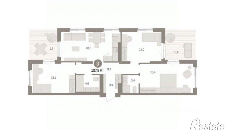 3-комн квартира в новом доме ул Солдатова, 23,  д. 23