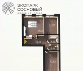 2-комн, 61 кв м, этаж 2/4 ул Борцов Революции, 1А