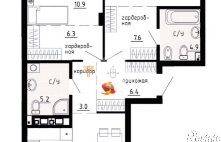 3-комн квартира в новом доме ул Газеты Звезда, 5,  д. 5