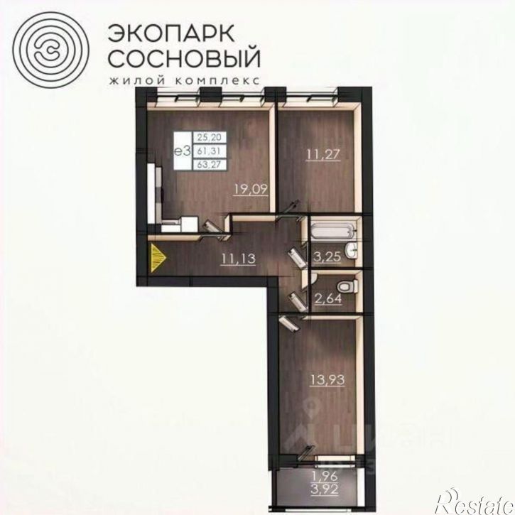 2-комн квартира в новом доме ул Борцов Революции, 1А,  д. 1А