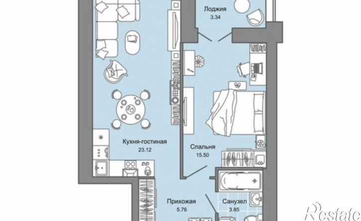 1-комн квартира в новом доме ул Дзержинского, 35б,  д. 35б