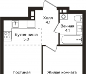 2-комн, 41 кв м, этаж 5/9 ул Капитана Гастелло, 12а