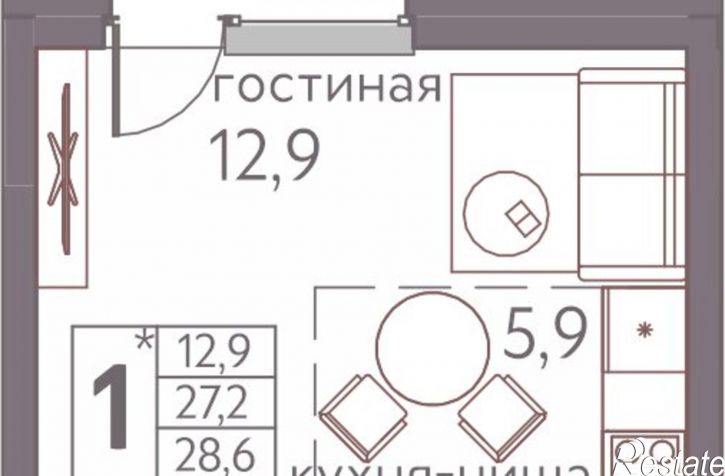 1-комн квартира в новом доме ул Серебристая, 3,  д. 3