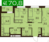 4-комн, 70 кв м, этаж 5/16 ул Углеуральская, 27