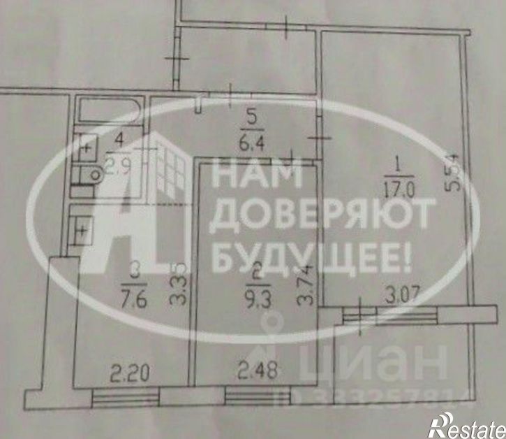 2-комн квартира ул Строителей, 34,  д. 34