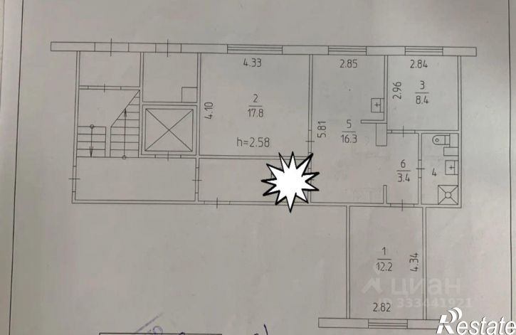 3-комн квартира ул Василия Каменского, 10,  д. 10