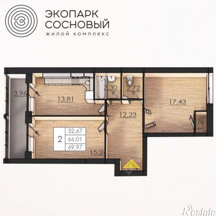 2-комн квартира в новом доме ул Лабинская, 21а,  д. 21а