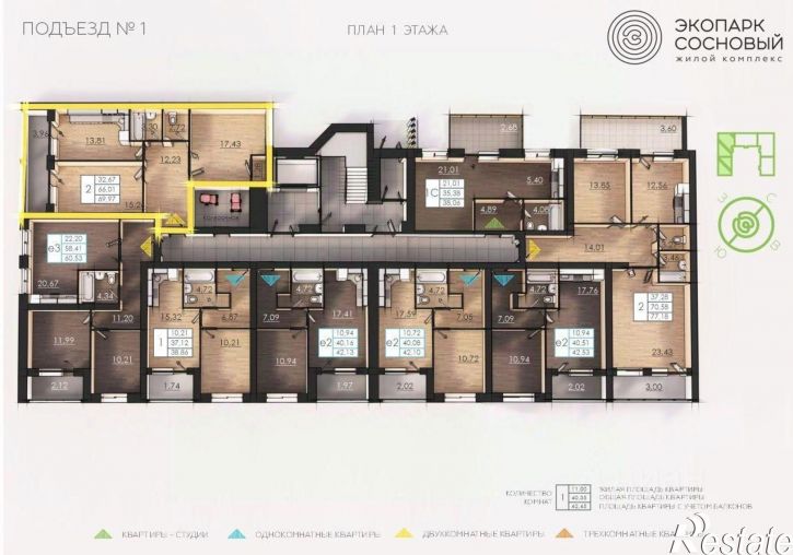 2-комн квартира в новом доме ул Лабинская, 21а,  д. 21а