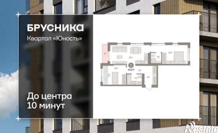 2-комн квартира в новом доме ул Солдатова, 23,  д. 23