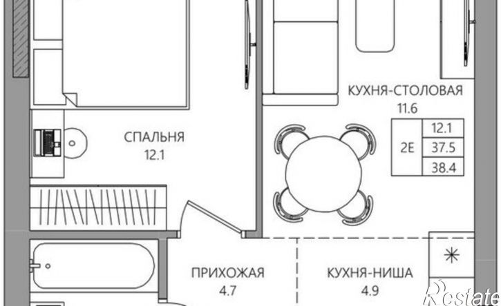 2-комн квартира в новом доме ул Комиссара Пожарского, 11/5,  д. 11/5