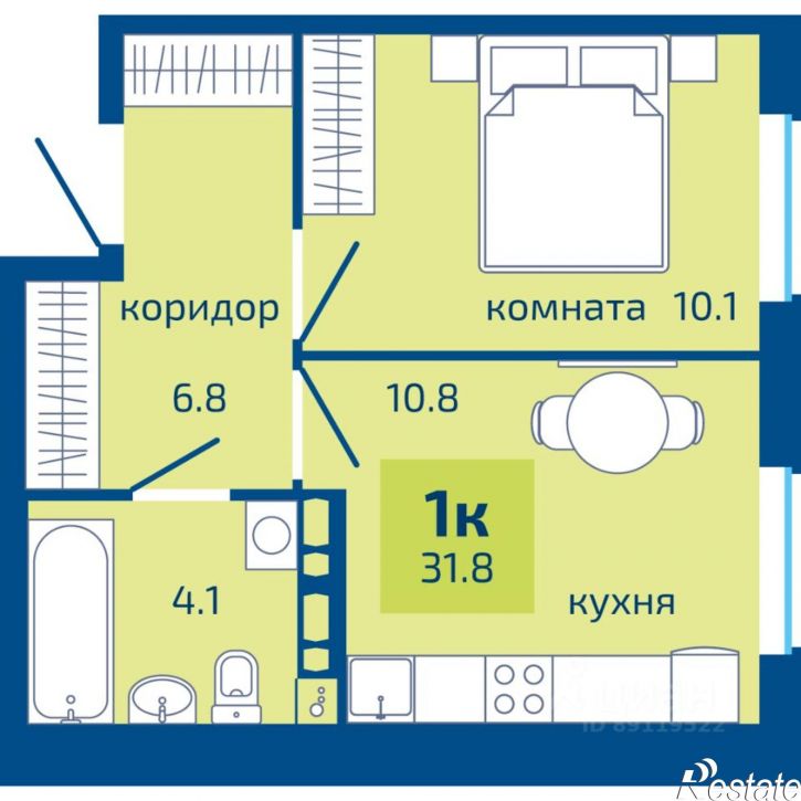 1-комн квартира в новом доме улица Гашкова, 59,  д. 59