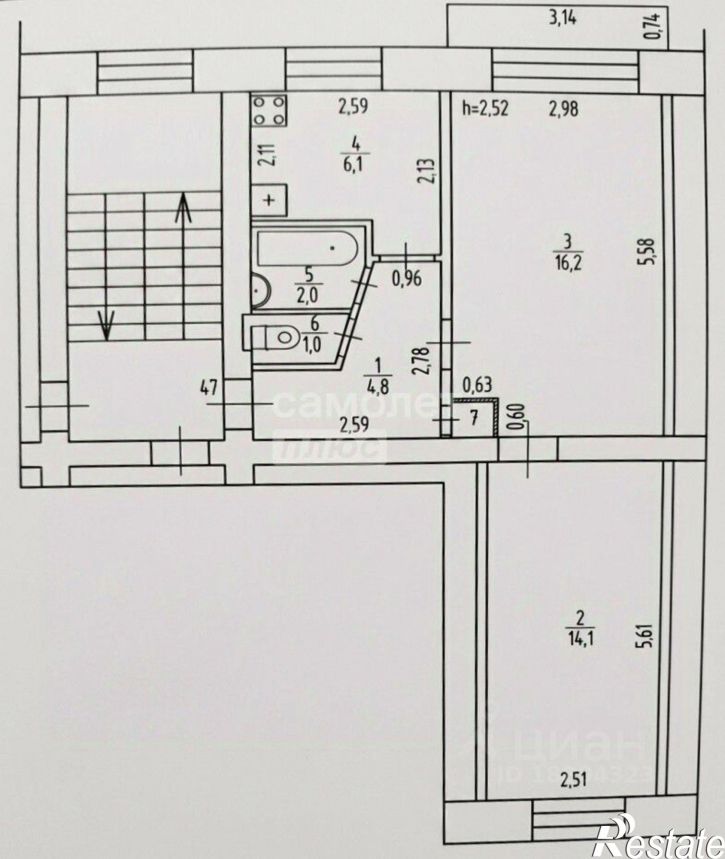 2-комн квартира Фонтанная улица, 3,  д. 3