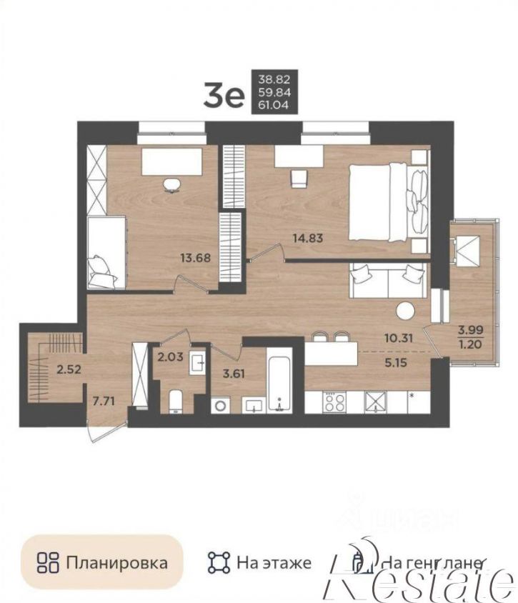 2-комн квартира улица Космонавта Леонова, 41 к3,  д. 41 к3