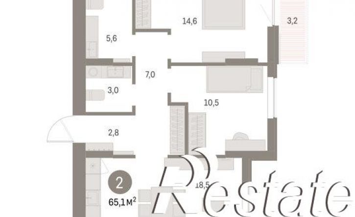 2-комн квартира в новом доме улица Куйбышева, 143,  д. 143
