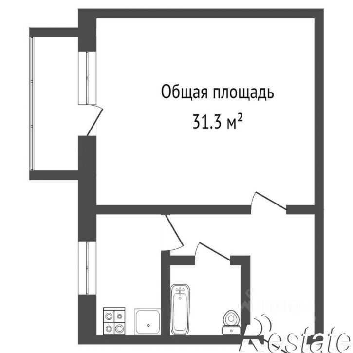 1-комн квартира улица Мира, 26,  д. 26