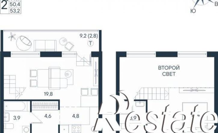 2-комн квартира в новом доме улица Космонавта Беляева, 17,  д. 17
