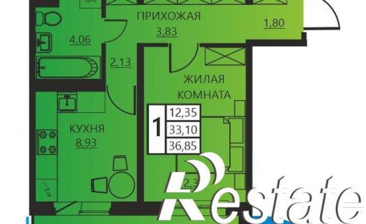 1-комн квартира в новом доме улица Гашкова, 51,  д. 51
