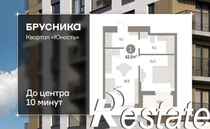 1-комн квартира в новом доме улица Емельяна Ярославского, 56,  д. 56