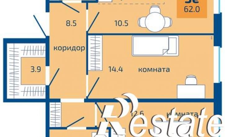 3-комн квартира Целинная улица, 59 к3,  д. 59 к3