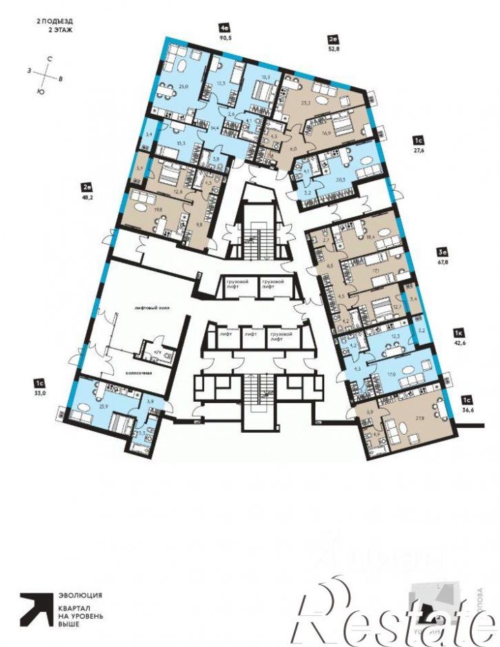 3-комн квартира в новом доме улица Пушкина, 89А,  д. 89А