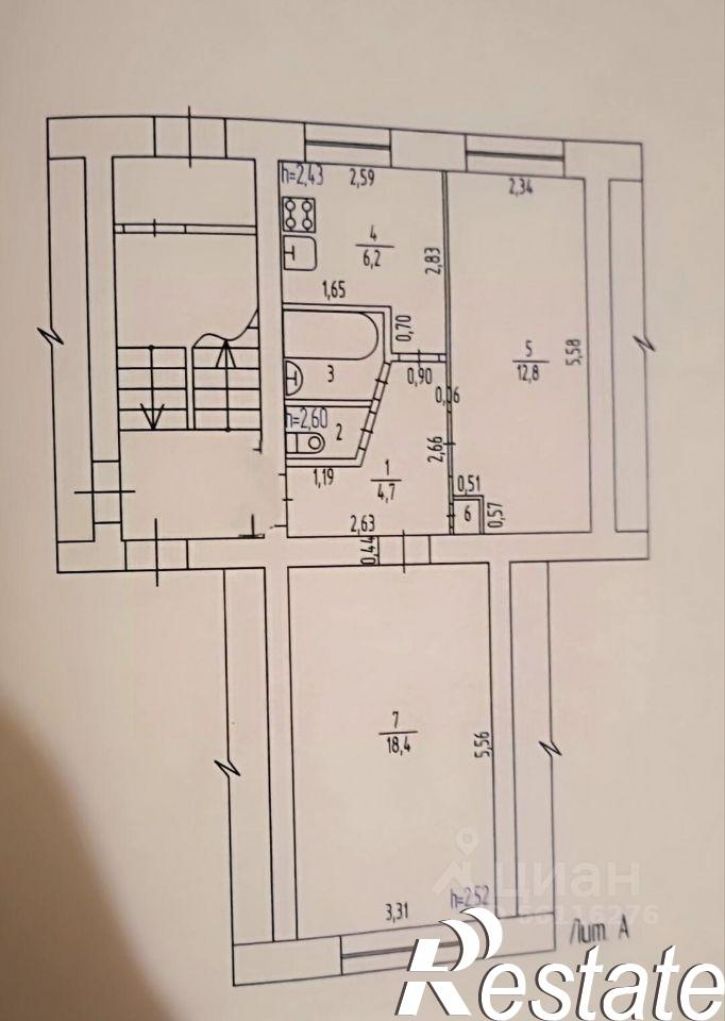 2-комн квартира Монастырская улица, 121,  д. 121