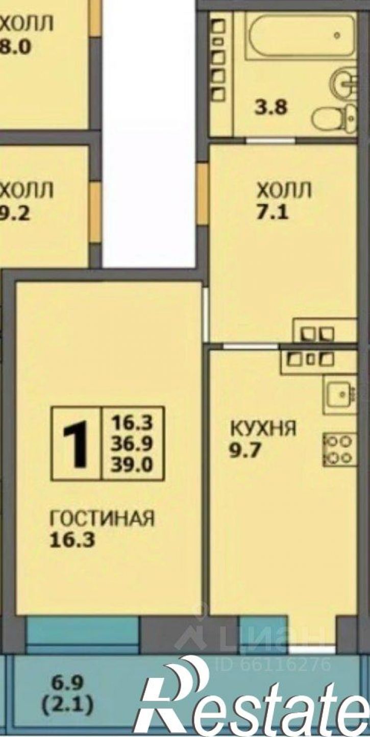1-комн квартира улица Куфонина, 10Б,  д. 10Б