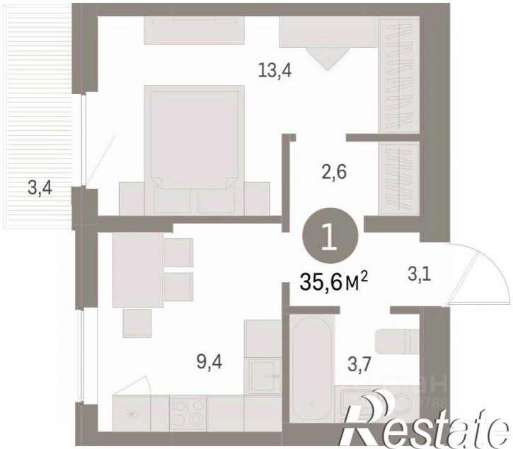 1-комн квартира в новом доме улица Куйбышева, 143,  д. 143