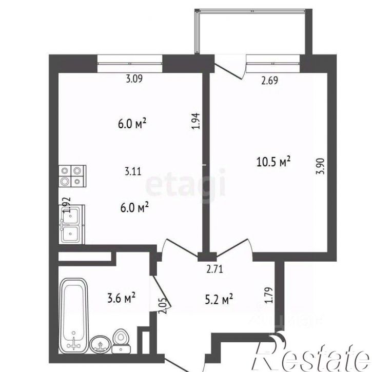 2-комн квартира Белозёрская улица, 30А,  д. 30А