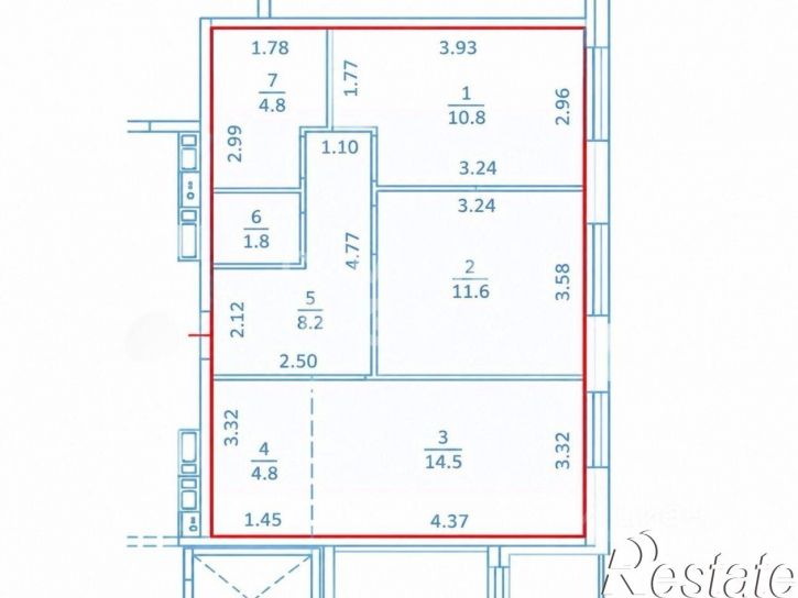 3-комн квартира улица Яблочкова, 5 к5,  д. 5 к5