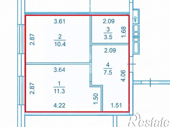 1-комн квартира улица Яблочкова, 5 к5,  д. 5 к5