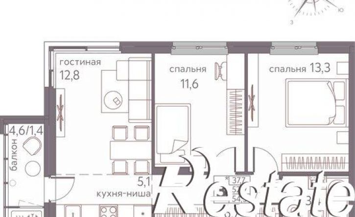 3-комн квартира в новом доме Серебристая улица, 3,  д. 3