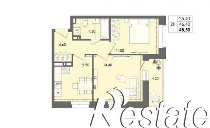 2-комн квартира в новом доме улица Федосеева, 3,  д. 3
