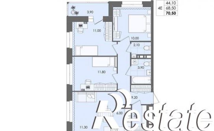 4-комн квартира в новом доме улица Федосеева, 3,  д. 3