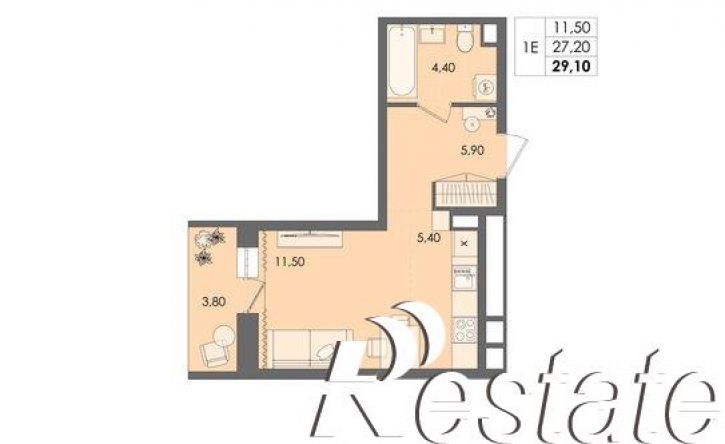 1-комн квартира в новом доме улица Федосеева, 3,  д. 3