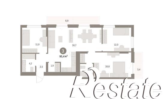 Купить квартиру за 14 450 000 рублей на улица Куйбышева, 143