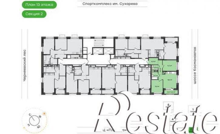 2-комн квартира в новом доме шоссе Космонавтов, 162л,  д. 162л
