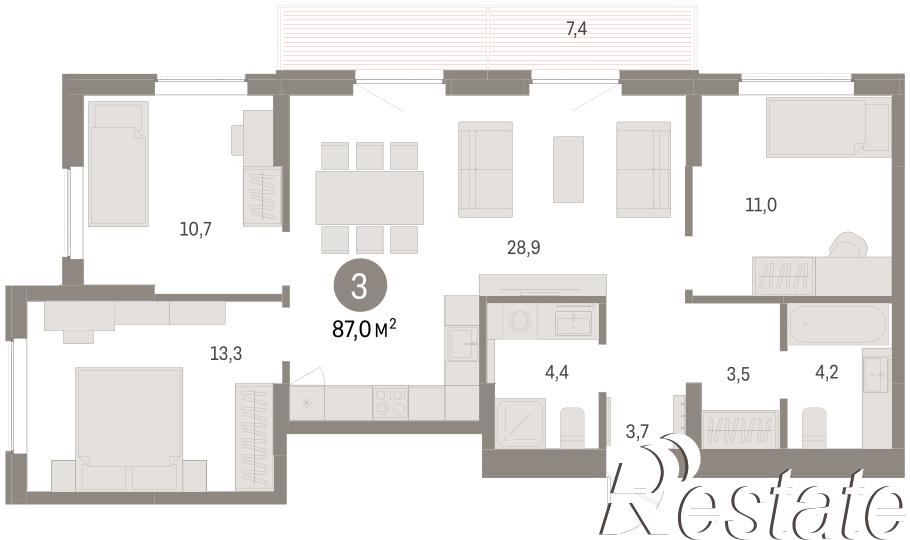 Купить квартиру за 12 530 000 рублей на Куйбышева, 143