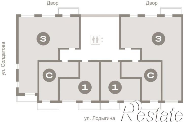 3-комн квартира в новом доме Лодыгина, 51