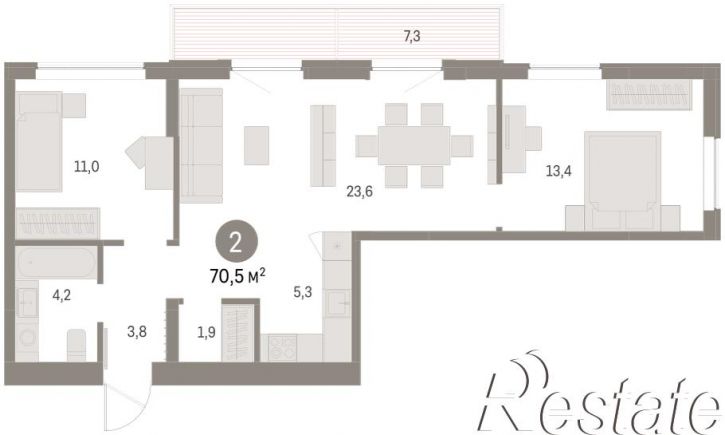 2-комн квартира в новом доме Куйбышева, 143