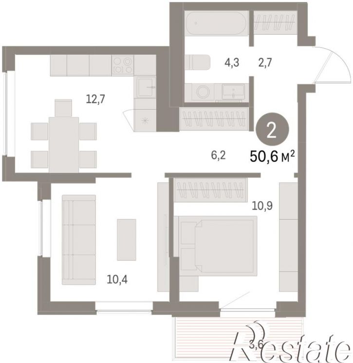 2-комн квартира в новом доме Куйбышева, 143
