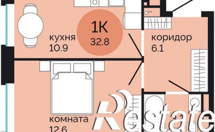 1-комн квартира в новом доме Саранская улица, 5А,  д. 5А