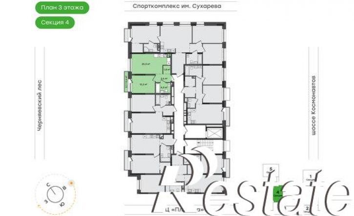 1-комн квартира в новом доме шоссе Космонавтов, 162л,  д. 162л