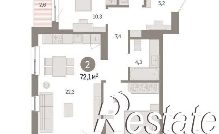 2-комн квартира в новом доме улица Емельяна Ярославского, 56,  д. 56