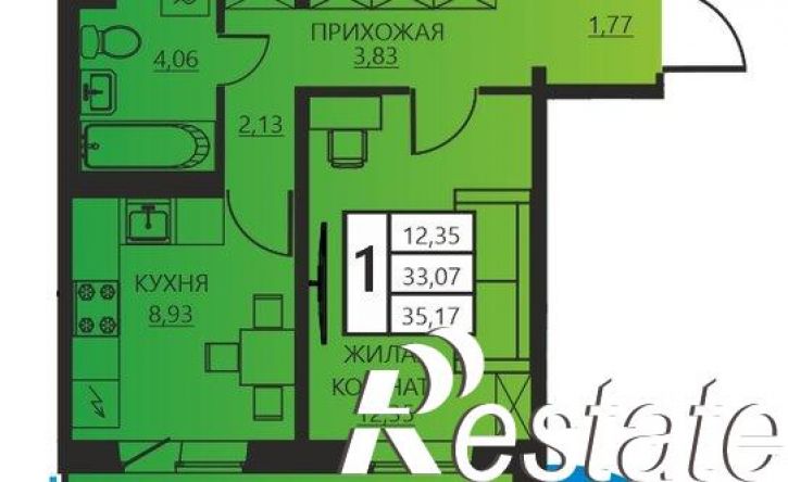 1-комн квартира в новом доме улица Гашкова, 51,  д. 51
