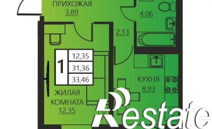 1-комн квартира в новом доме улица Гашкова, 51,  д. 51